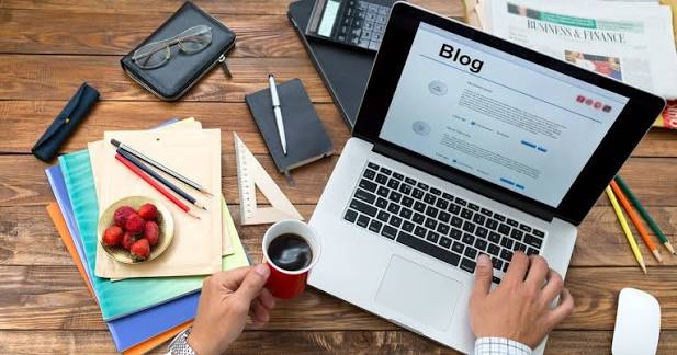 Freelance blog writer researching a topic before drafting outsourced blog content, representing blog writing agency research, SEO blog content strategy, human-written blog articles, and outsourced content writing built on genuine audience understanding.