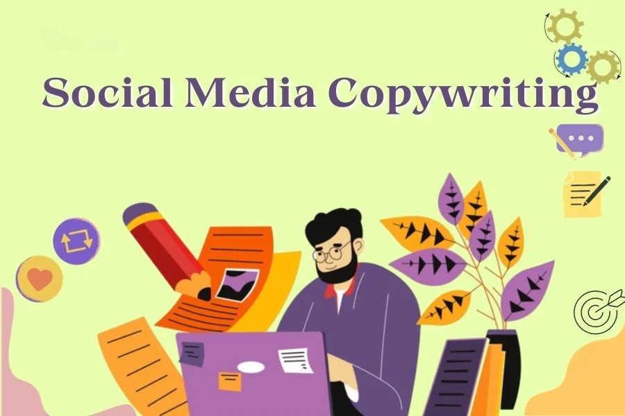Marketing manager reviewing freelance copywriter samples and portfolio work, illustrating the evaluation process for hiring an independent copywriter, including rate comparison, contract review, and human-written marketing copy assessment.